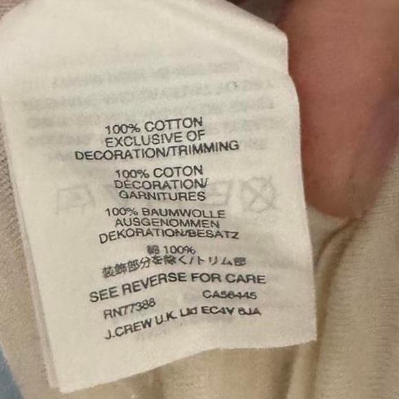 J.Crew Ivory Cotton Embroidered Reindeer Holiday T Shirt Women's Small Festive - Picture 7 of 7